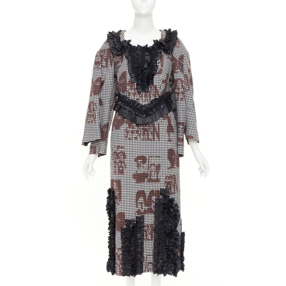 Comme Des Garcons 2019 Wool Gingham Dress